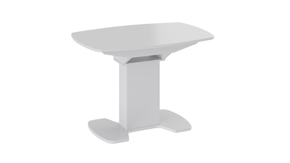Раздвижной стол Портофино (СМ(ТД)-105.01.11(1)), цвет  Белый глянец/Стекло белое в Мурманске - изображение