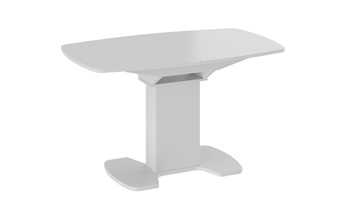 Кухонный раскладной стол Портофино (СМ(ТД)-105.02.11(1)), цвет Белый глянец/Стекло белое в Мурманске
