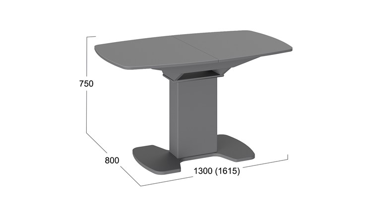 Раздвижной стол Портофино (СМ(ТД)-105.02.11(1)), цвет Серое/Стекло серое матовое LUX в Мурманске - изображение 1