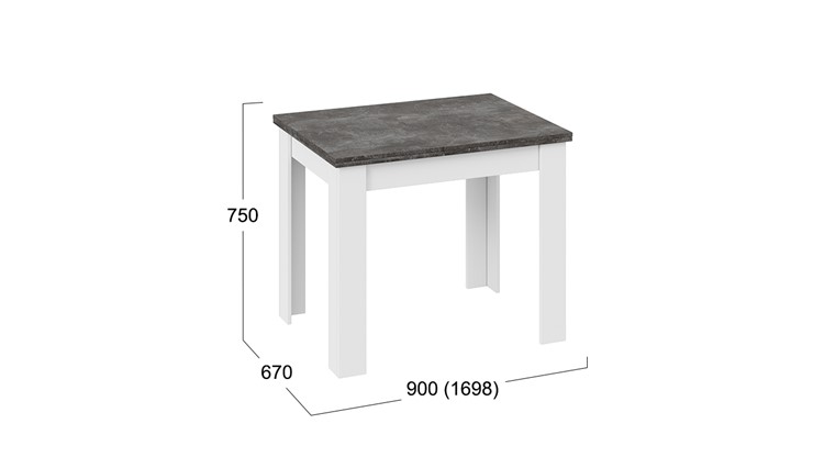 Кухонный раздвижной стол Промо тип 3 (Белый/Ателье темный) в Мурманске - изображение 4