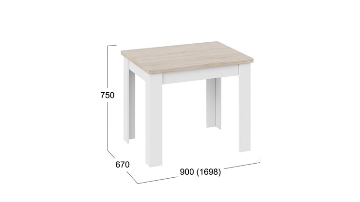 Обеденный раздвижной стол Промо тип 3 (Белый/Дуб сонома светлый) в Мурманске - изображение 4