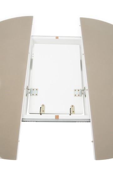 Стол раздвижной Ривьера исп. круг хром №5 (стекло белое/черный) в Мурманске - изображение 3