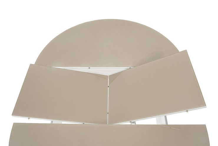 Стол раздвижной Ривьера исп. круг хром №5 (стекло белое/черный) в Мурманске - изображение 4