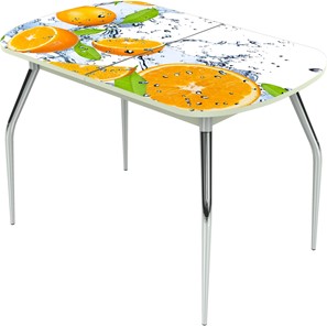 Кухонный раздвижной стол Ривьера исп.1 ноги метал. крашеные №24 Фотопечать (Фрукты №16) в Мурманске
