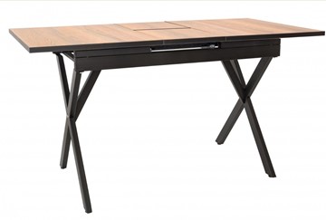 Кухонный стол раскладной Стайл № 11 (1100/1500*700 мм.) столешница Оптивайт , фотопечать, форма Флан, с механизмом бабочка в Мурманске - предосмотр