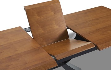 Кухонный раздвижной стол T1712A: орех 160 (WK-07)/черный (PC-02) в Мурманске - предосмотр 1
