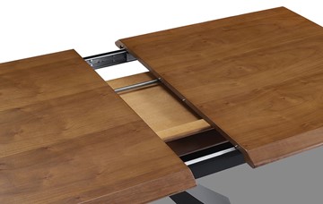 Кухонный раздвижной стол T1712A: орех 160 (WK-07)/черный (PC-02) в Мурманске - предосмотр 2