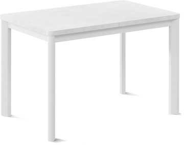 Раздвижной стол Токио-1L (ноги металлические белые, белый цемент) в Мурманске