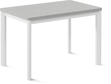Кухонный раскладной стол Токио-1L (ноги металлические белые, светлый цемент) в Мурманске