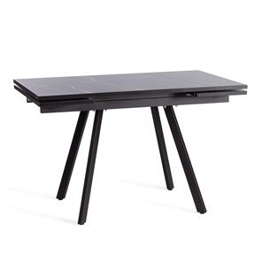 Кухонный стол раскладной VIGO ЛДСП/HPL/металл,120x80x30х30х75 см, Мрамор чёрный/чёрный арт.19730 в Мурманске