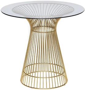 Кухонный обеденный стол ARGO (mod. DT1471) металл/стекло, D80x74.5 черный/золотой в Мурманске
