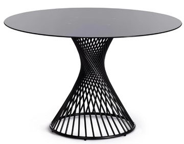 Стеклянный кухонный стол BERTOIA (mod. GT21) металл/стекло, Black (черный) арт.20595 в Мурманске