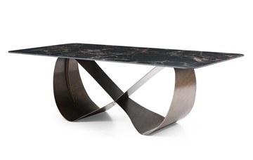 Керамический обеденный стол DT9305FCI (240) черный керамика/бронзовый в Мурманске