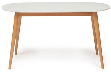 Обеденный стол MAX (Макс) бук/мдф 140х80х75 Белый/Натуральный Бук арт.10462 в Мурманске