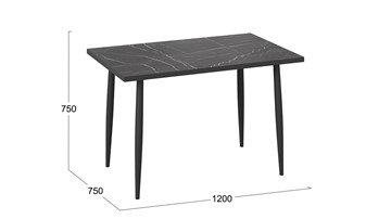 Кухонный стол Невада ДП1-02-08 (Черный мрамор/Черный матовый) в Мурманске - предосмотр 3