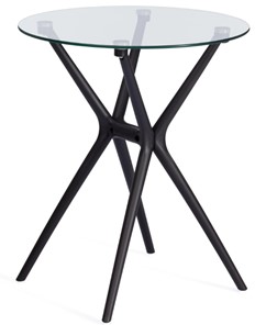 Стеклянный обеденный стол PARNAVAZ (mod. 29) пластик/стекло, 60х60х70,5 прозрачный/черный арт.19698 в Мурманске