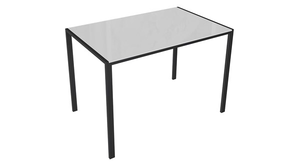 Стол обеденный Торрес тип 1 (Черный муар/Белый глянец) в Мурманске - изображение