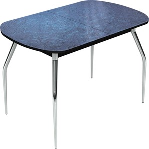 Обеденный раздвижной стол Ривьера исп.2 хром №5 (Exclusive h129/черный) в Мурманске