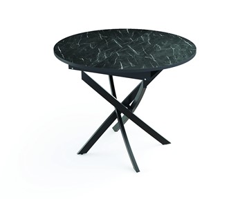 Раскладной стол 55.04 Адажио, мрамор черный/черный/металл черный в Мурманске