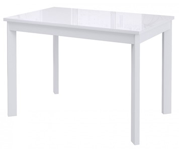 Кухонный стол раздвижной Dikline Ls110, стекло белое/ножки белые в Мурманске