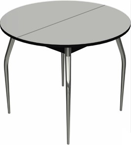 Небольшой стол Ривьера исп. круг хром №5 (стекло белое/черный) в Мурманске