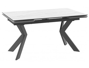 Стол обеденный раскладной раздвижной DikLine ALK150, керамопласт 150(40+40)x90, МРАМОР СВЕТЛЫЙ МОДЕРН/ЧЕРНЫЙ, (2 уп.) в Мурманске