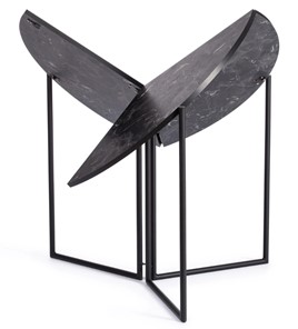 Стол складывающийся YOOP (mod. 1202) ЛДСП+меламин/металл, 100х100х72, чёрный мрамор/чёрный, арт.19491 в Мурманске - предосмотр 1