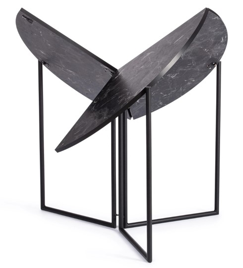 Стол складывающийся YOOP (mod. 1202) ЛДСП+меламин/металл, 100х100х72, чёрный мрамор/чёрный, арт.19491 в Мурманске - изображение 1