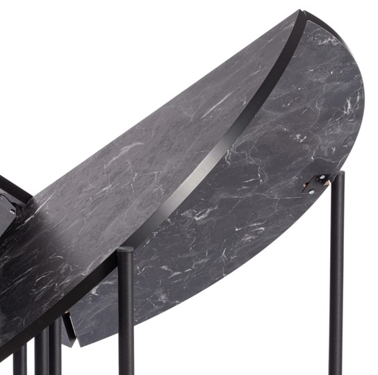Стол складывающийся YOOP (mod. 1202) ЛДСП+меламин/металл, 100х100х72, чёрный мрамор/чёрный, арт.19491 в Мурманске - изображение 2