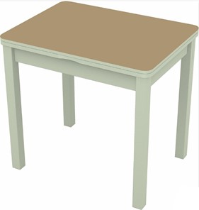Обеденный раздвижной стол Бари дерево №8 (стекло капучино/белый) в Мурманске