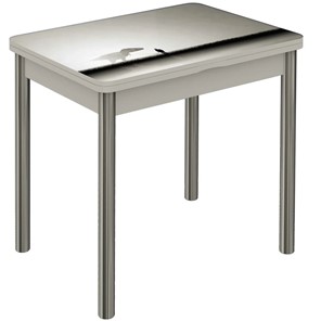 Раздвижной стол Бари хром №6 (Exclusive h182/белый) в Мурманске