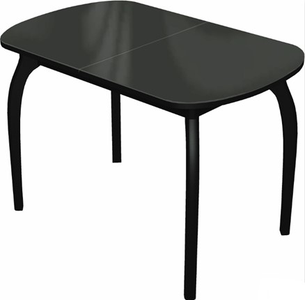 Кухонный стол раздвижной Ривьера исп.1 дерево №1 (стекло черное/черный) в Мурманске - изображение