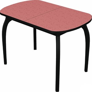 Раздвижной стол Ривьера мини дерево №1, пластик (цветы красные/черный) в Мурманске - предосмотр