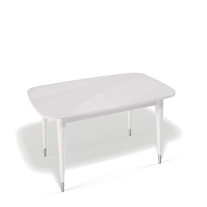 Обеденный раздвижной стол Kenner K1250 (Белый/Стекло белое сатин) в Мурманске