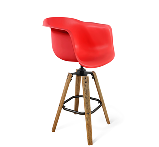 Барный стул SHT-ST31/S93 (красный/брашированный коричневый/черный муар) в Мурманске - предосмотр
