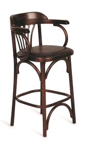 Барный стул 750 мягкий (темный тон, экокожа коричневая) в Мурманске