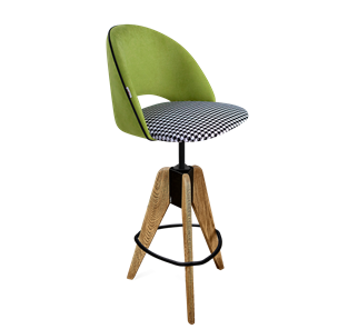 Барный стул SHT-ST34-3 / SHT-S92 (оливковый/гусиная лапка/браш.коричневый/черный муар) в Мурманске