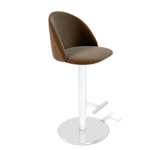 Барный стул SHT-ST35 / SHT-S128 (кофейный ликер/хром/белый муар) в Мурманске
