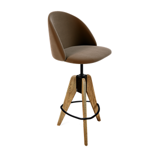 Барный стул SHT-ST35 / SHT-S92 (кофейный ликер/браш.коричневый/черный муар) в Мурманске