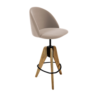 Барный стул SHT-ST35 / SHT-S92 (латте/браш.коричневый/черный муар) в Мурманске