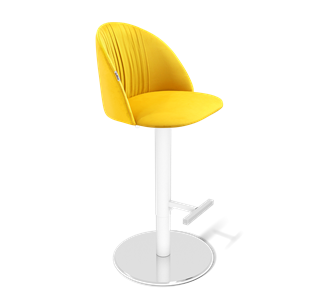 Барный стул SHT-ST35-1 / SHT-S128 (имперский жёлтый/хром/белый муар) в Мурманске