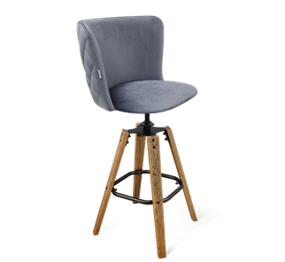 Барный стул SHT-ST36-3 / SHT-S93 (нейтральный серый/браш.коричневый/черный муар) в Мурманске
