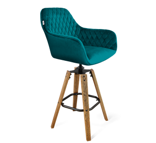 Барный стул SHT-ST38 / SHT-S93 (альпийский бирюзовый/браш.коричневый/черный муар) в Мурманске