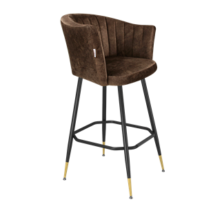Барный стул SHT-ST42-1 / SHT-S148 (кофейный трюфель/черный муар/золото) в Мурманске - предосмотр