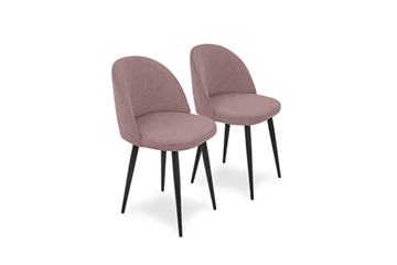 Комплект из 2-х обеденных стульев Brendoss Лайт розовый черные ножки в Мурманске