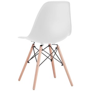 Комплект обеденных стульев 4 шт. BRABIX "Eames CF-010", пластик белый, опоры дерево/металл, 532630, 2033A в Мурманске
