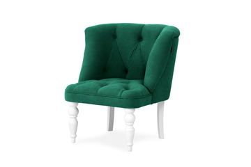 Мягкое кресло Бриджит зеленый ножки белые в Мурманске