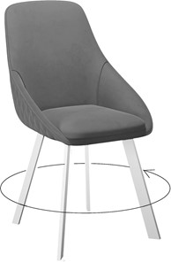 Обеденный стул 246 Поворотный, Микровелюр Z28 Темно-серый / опоры белые в Мурманске