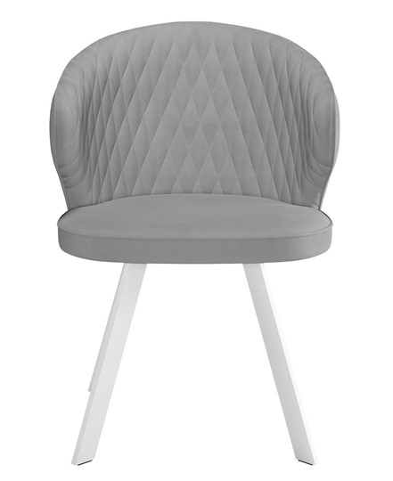 Обеденный стул 249 Поворотный, Микровелюр B22 Grey / опоры белые в Мурманске - изображение 1