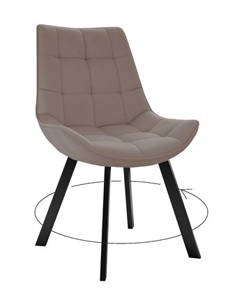 Обеденный стул 263 Поворотный, Микровелюр B5 Latte / опоры черные в Мурманске - изображение